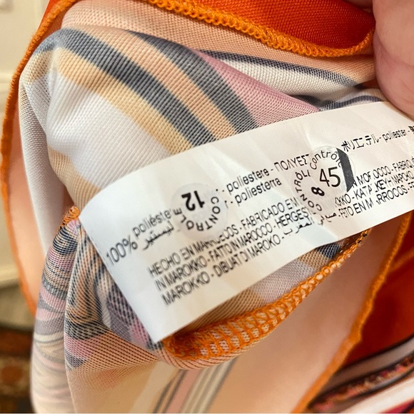 SALE💛 Zara Striped Halter Midi Dress Orange Black White Pink M Very 70s - Picture 5 of 9